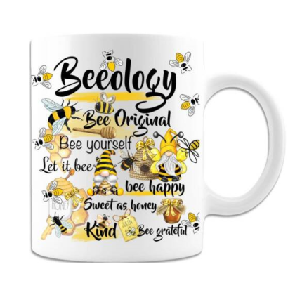 bee print coffee mug