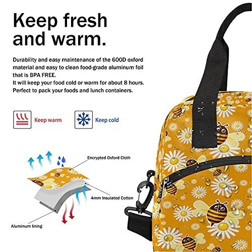 bee print lunch bag