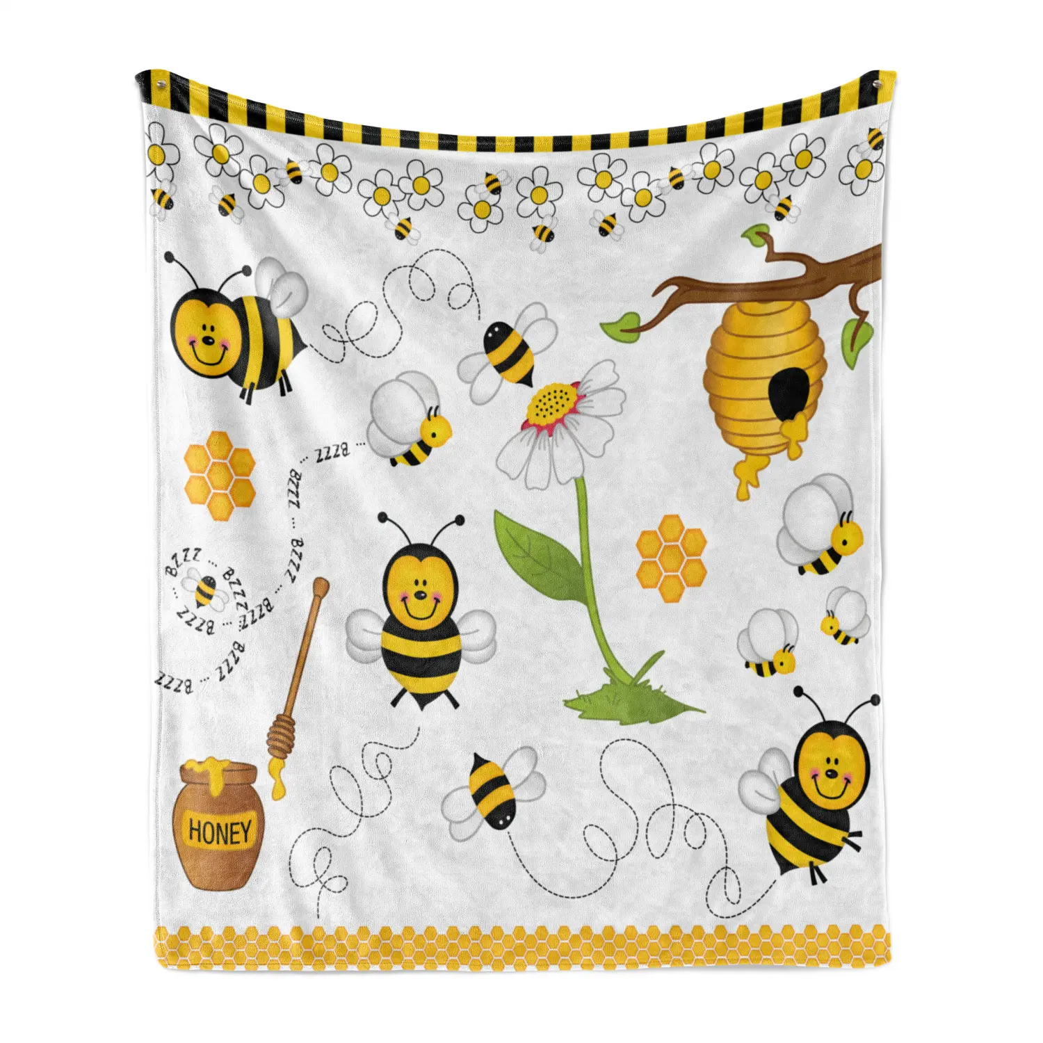 bee print throw blanket (50" x 60" in)