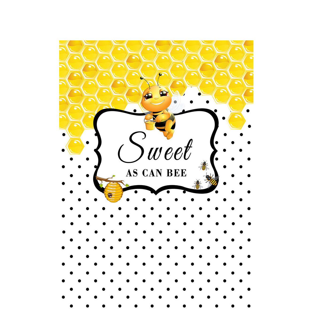 bee print party backdrop (7' x 5' ft)