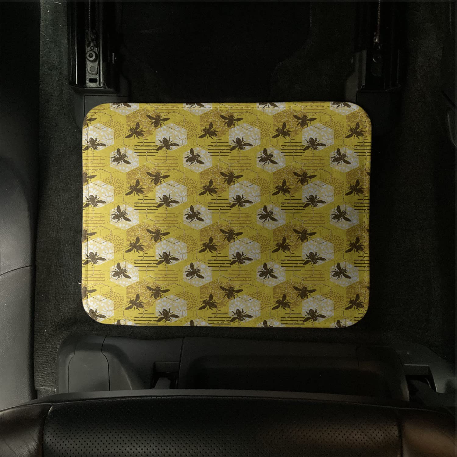 bee print car floor mats (4 pack)
