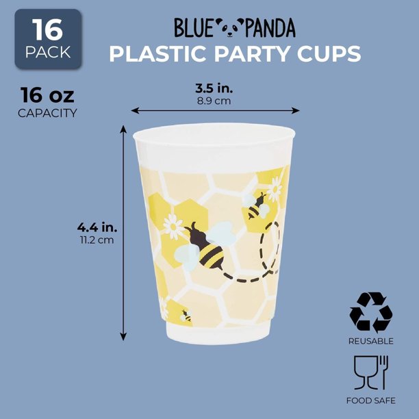 bee print party cups (16 ct)