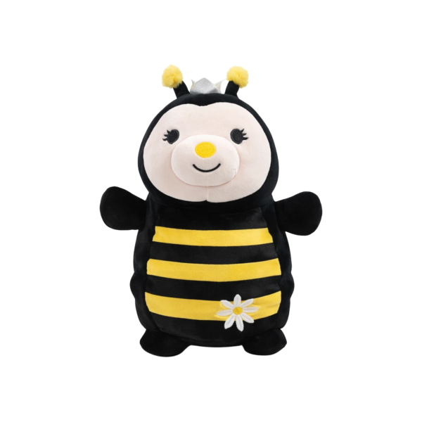 black yellow bee plush toy