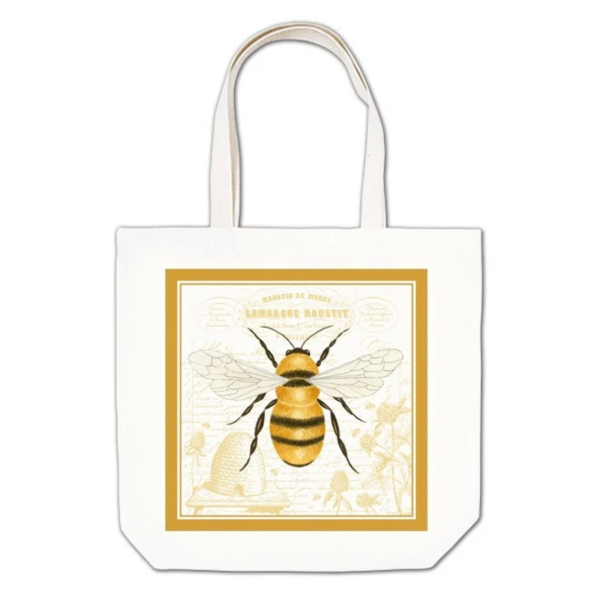 retro bee tote bag