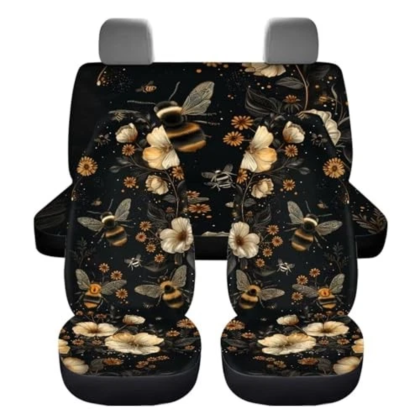 Breathable Bee Flower Car Seat Cover 4 Pcs