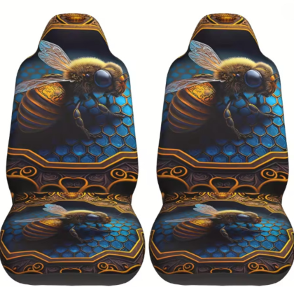 Queen Bee Print Car Seat Cover 2 Pcs