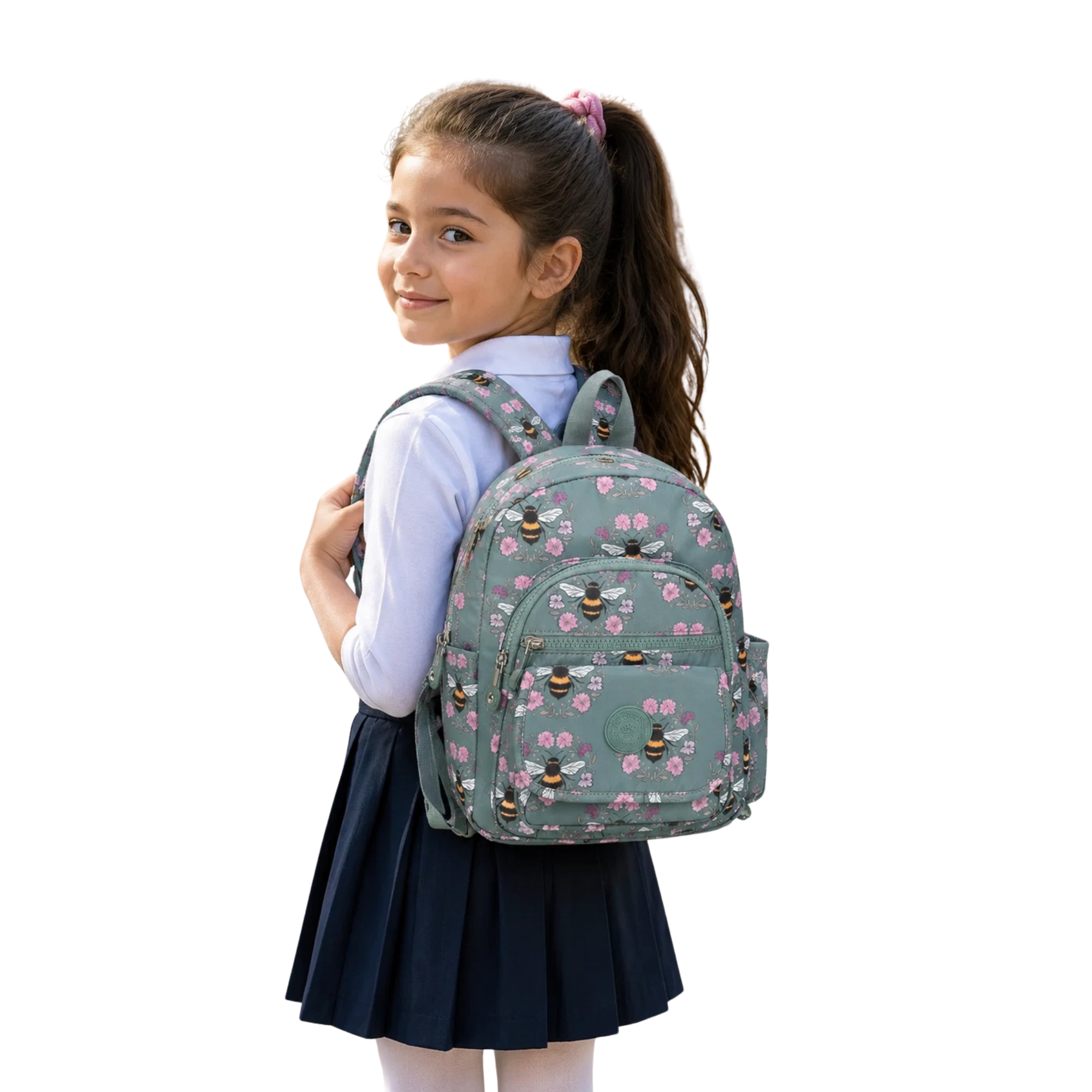 Kids Bee Print Multi-Zip Backpack