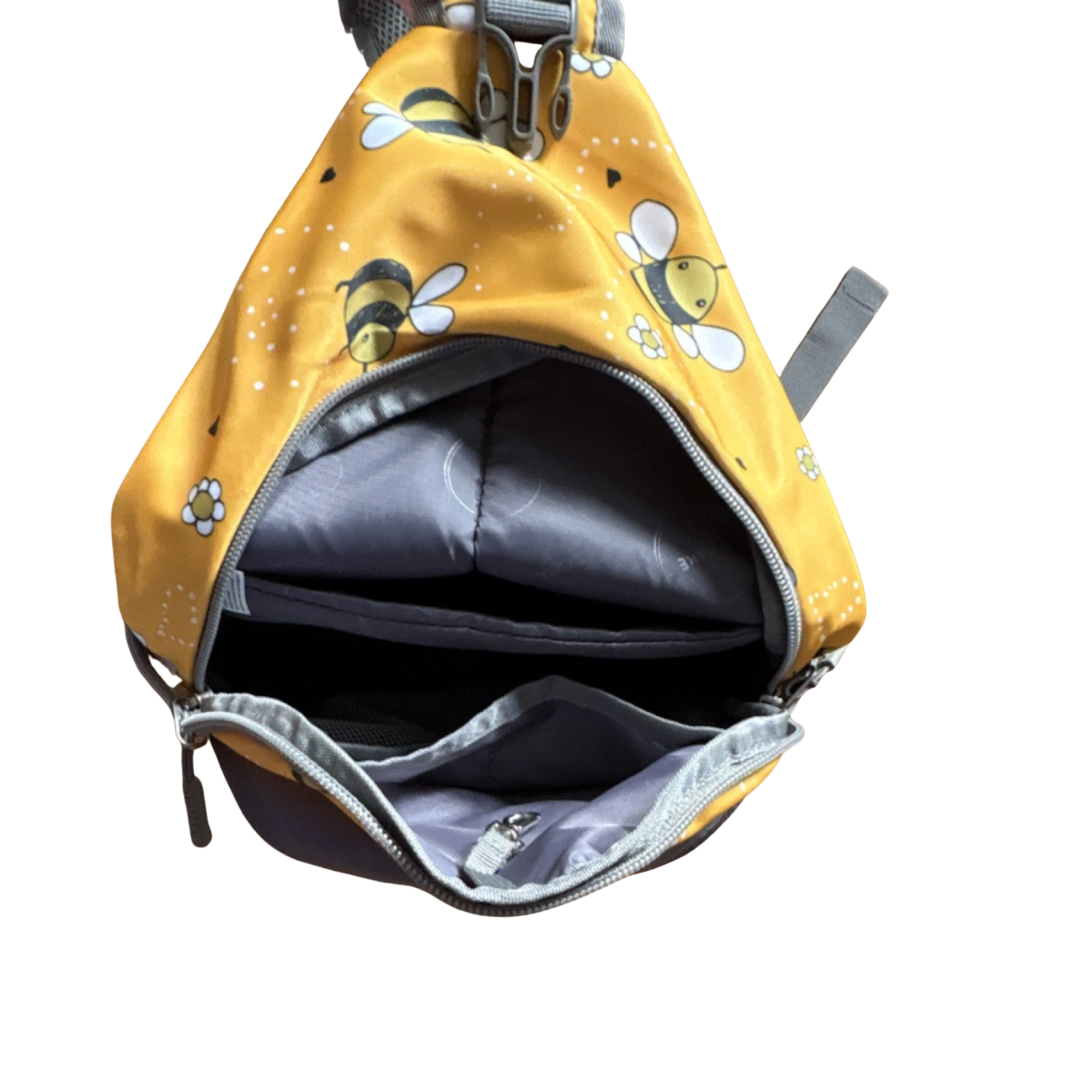 Yellow Bee Print Waist Pack with 3 Pockets - Image 6