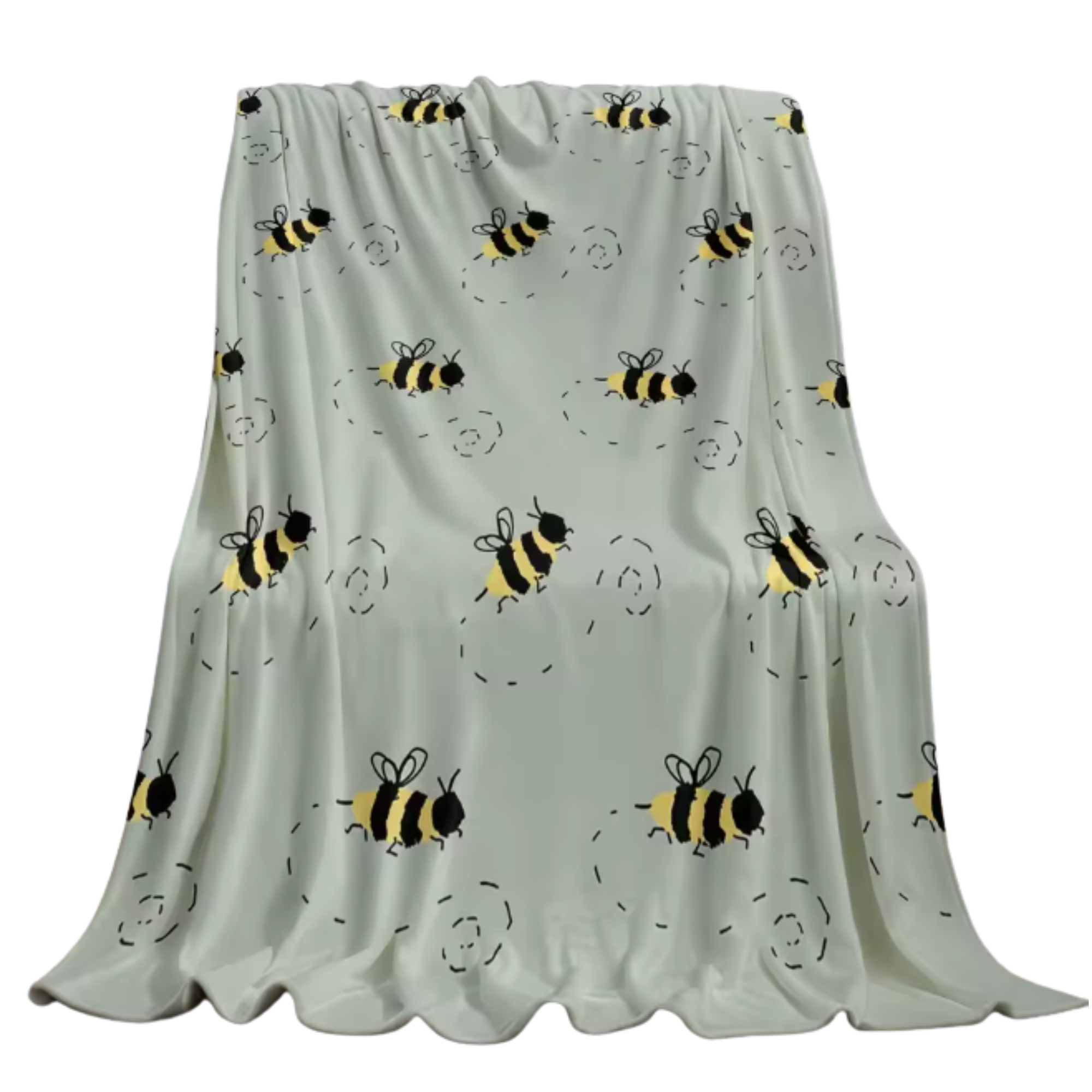 Bee Print Sherpa Fleece Throw Blanket