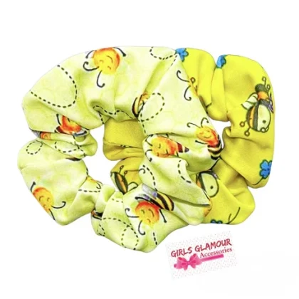 Girl*Glamour Yellow Bee Bow Scrunchie Hair Tie