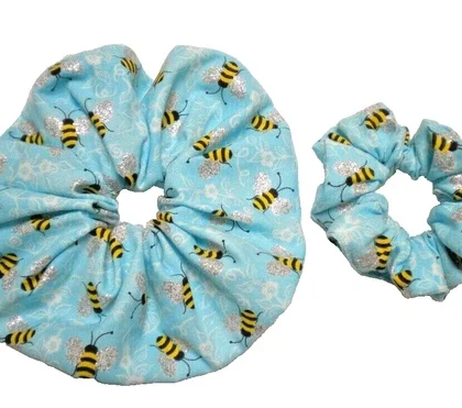 Dra.Dra Multicolor Bee Print Cotton Scrunchies 2-Piece Set