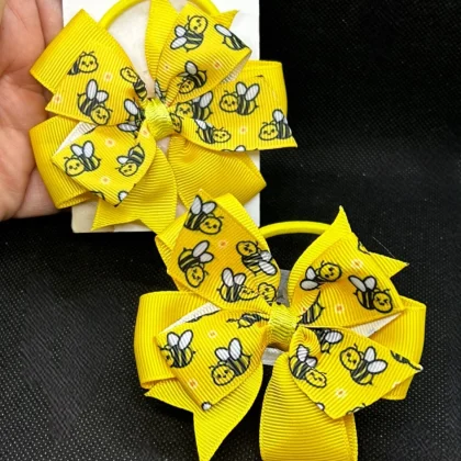 School Queen Bee Gingham Bow Scrunchie Hair Bobble